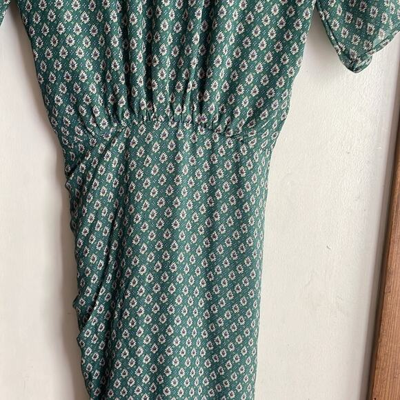 Veronica Beard Mariposa Silk Midi Dress Seagrass Green Multi - Picture 11 of 16